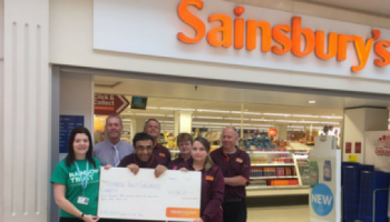 Sainsbury’s Camberley supermarket raises over £4,000 for Rainbow Trust Childrens Charity