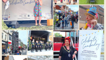 ‘Celebrate Camberley!’ Camberley Town Centre celebrates local community and businesses whilst thanking those who have been a shining star during the pandemic.