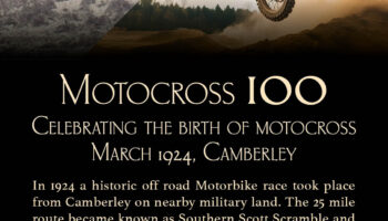 Exhibition –  Motocross 100 – Camberley can claim to be the birthplace of Motosport.